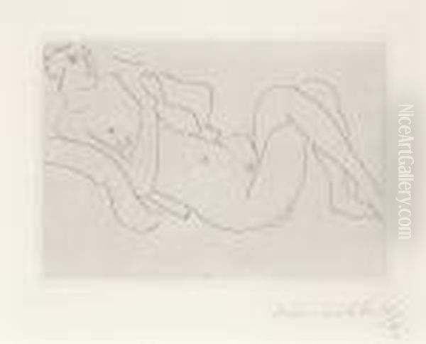 Nu Allonge, Jambes Repliees (duthuit 115) Oil Painting by Henri Matisse