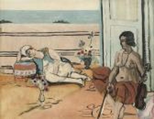 Odalisque Sur La Terrace Oil Painting by Henri Matisse