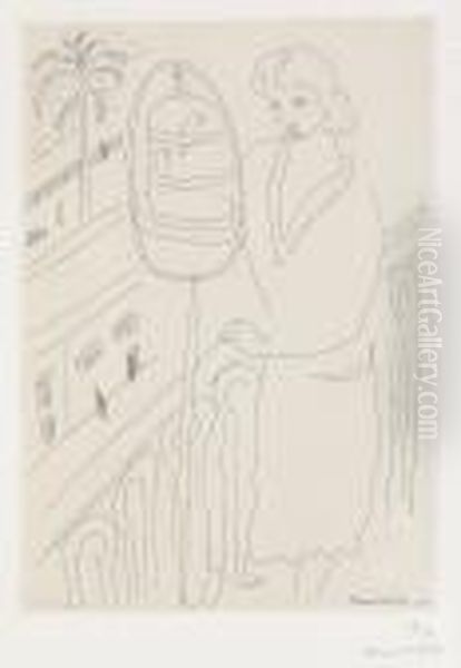 Jeune Femme Au Balcon Oil Painting by Henri Matisse