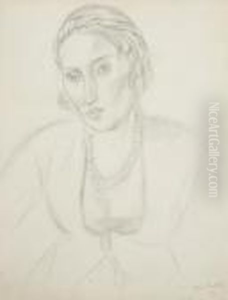 Portrait De Femme A La Robe Persanne Oil Painting by Henri Matisse