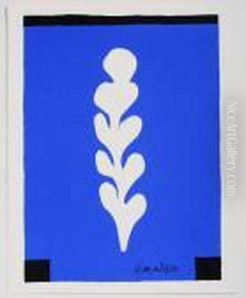 Palme Blanche Sur Fond Bleu Oil Painting by Henri Matisse