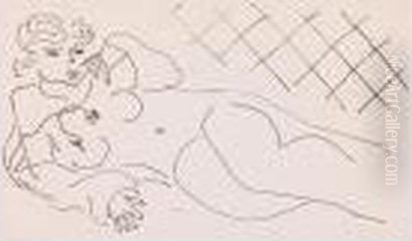 Figure Allongee Devant Un Carrelage Oil Painting by Henri Matisse