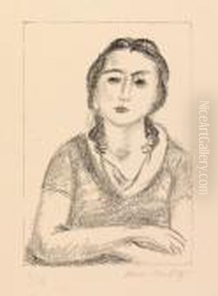 Buste De Jeune Fille, Les Bras Croises Oil Painting by Henri Matisse