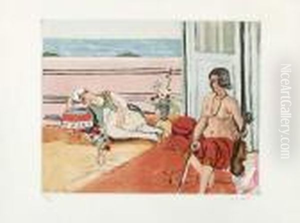 Odalisque Sur La Terrasse Oil Painting by Henri Matisse