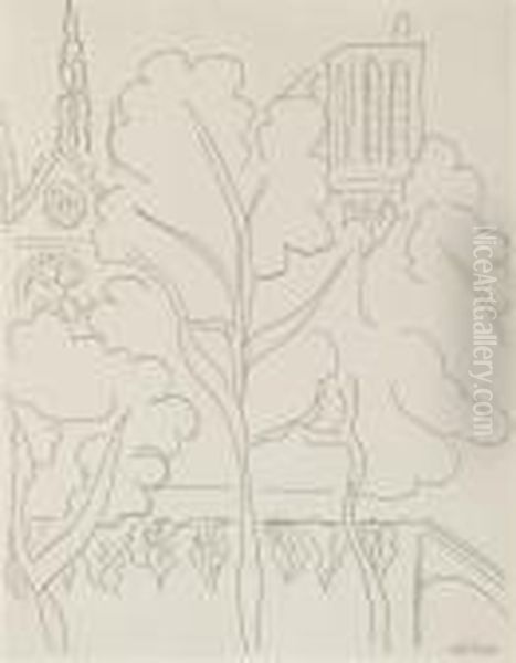 Faux-titre Orne D'une Large Composition Graveesur Bois Et Imprimee En Couleurs Oil Painting by Henri Matisse