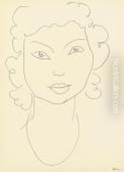 Tete, Cheveux Boucles Oil Painting by Henri Matisse