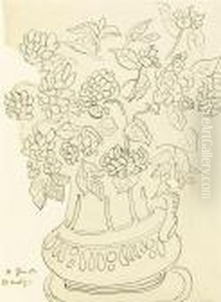 Vase De Fleurs Oil Painting by Henri Matisse