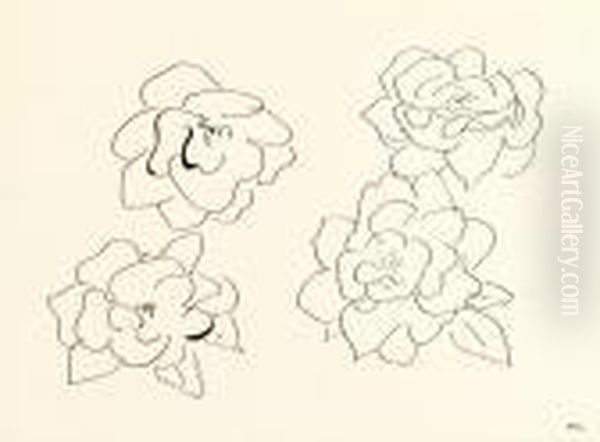 Etude De Roses Oil Painting by Henri Matisse