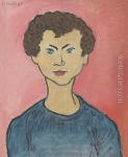 Portrait Aux Cheveux Boucles, Pull Marin Oil Painting by Henri Matisse