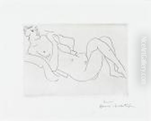 Nu Allonge, Jambes Repliees Oil Painting by Henri Matisse