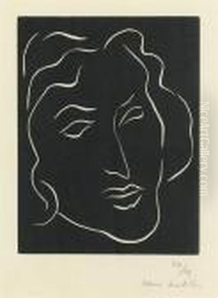 Tete De Femme, Vue De Face (d. 602) Oil Painting by Henri Matisse