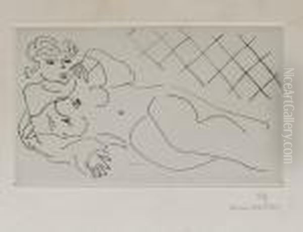 Figure Allongee Devant Un Carrelage Oil Painting by Henri Matisse