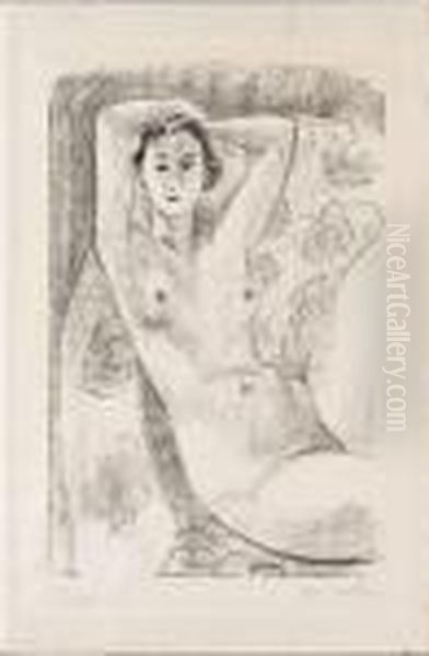 Nu Assis Dans Un Fauteuil Au Decor Fleuri Oil Painting by Henri Matisse