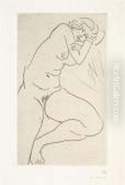 Nu Assis, La Tete Dans Les Bras (duthuit-matisse 117) Oil Painting by Henri Matisse