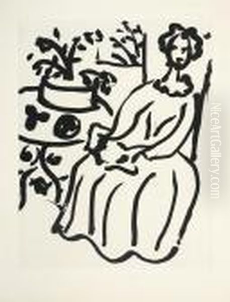 Marie-jose En Robe Jaune (d.-m. 817) Oil Painting by Henri Matisse