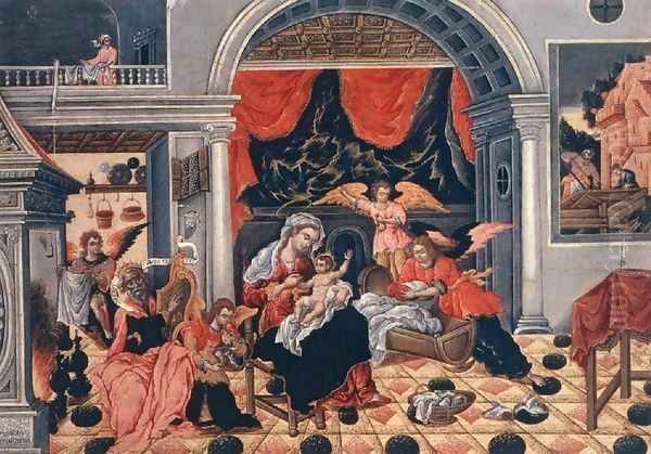 The Nativity of Christ Oil Painting by Theodoros Poulakis