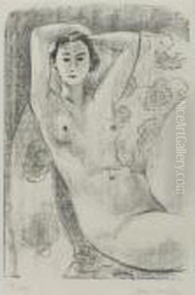 Nu Assis Dans Un Fauteuil Au Decor Fleuri (d. 445) Oil Painting by Henri Matisse