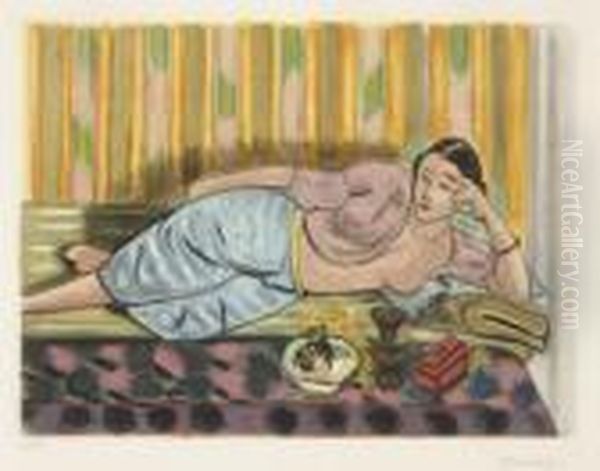 Odalisque Sur Coffret Rouge (d. Appendix Iii) Oil Painting by Henri Matisse