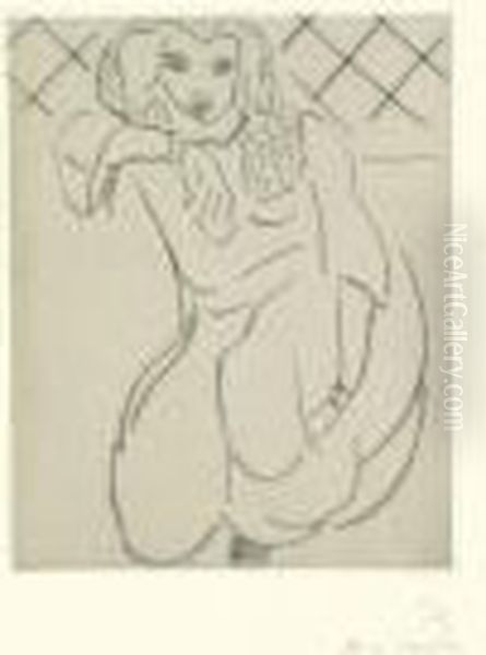 Orientale Accroupie, Voile Sur La Tete (d.155) Oil Painting by Henri Matisse