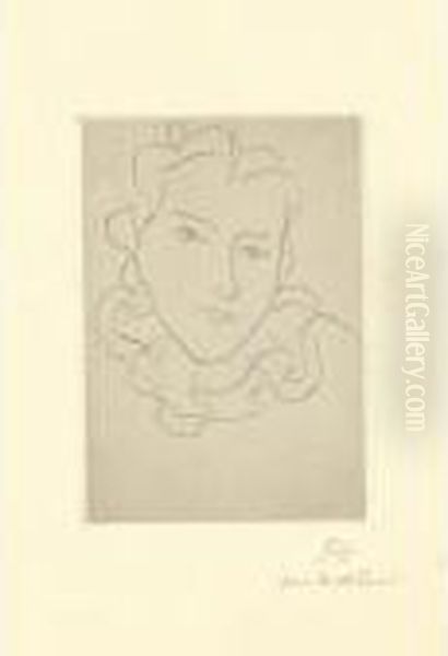Etude - Visage Et Collerette (d. 256) Oil Painting by Henri Matisse