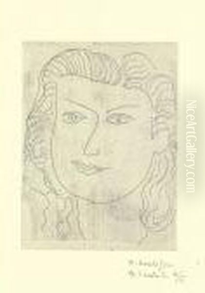 Visage Sculptural (d. 295) Oil Painting by Henri Matisse