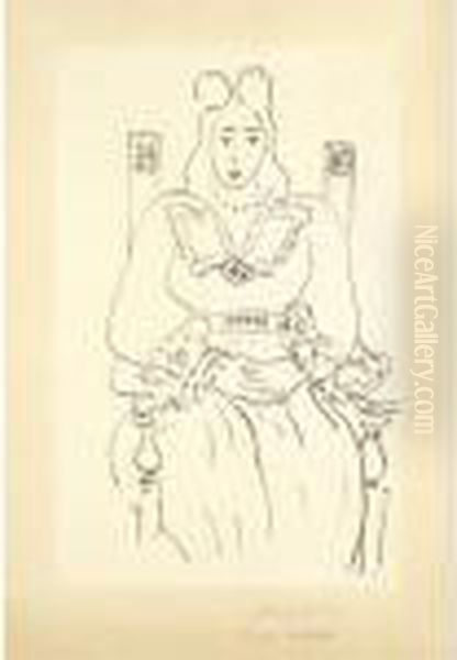 Etude Pour Poemes De Charles D'orleans (d. 560) Oil Painting by Henri Matisse