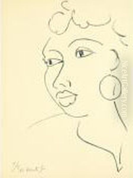 Haitienne A La Boucle D'oreille (d. 568) Oil Painting by Henri Matisse