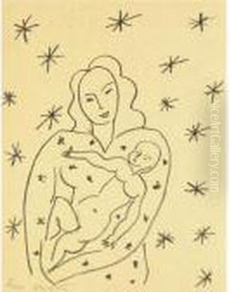 Vierge Et Enfant Sur Fond Etoile (d. 647) Oil Painting by Henri Matisse