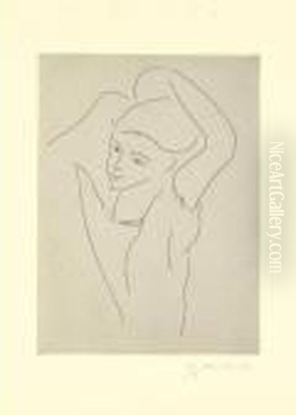 Jeune Fille Arrangeant Ses Cheveux Oil Painting by Henri Matisse