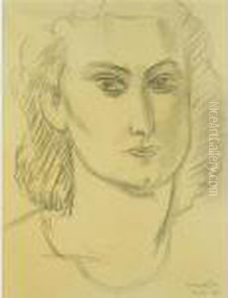 Portrait De Lucienne Bernard Oil Painting by Henri Matisse