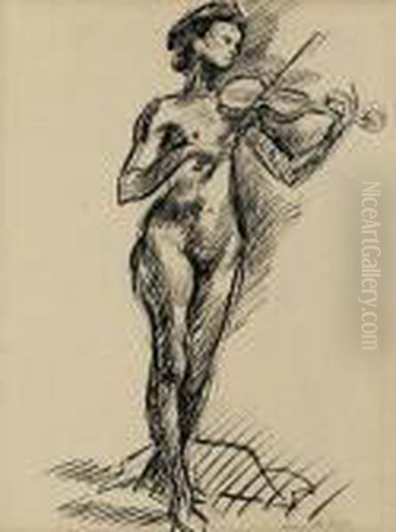 Femme Au Violon Oil Painting by Henri Matisse