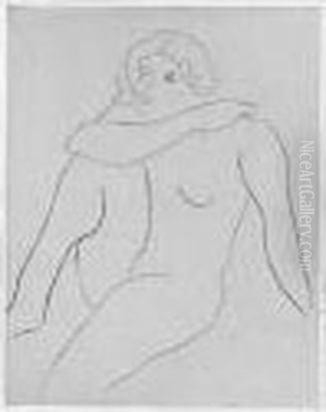 Nu Assis, Bras Droit Reposant Sur L'epaule Gauche. 1929. Oil Painting by Henri Matisse