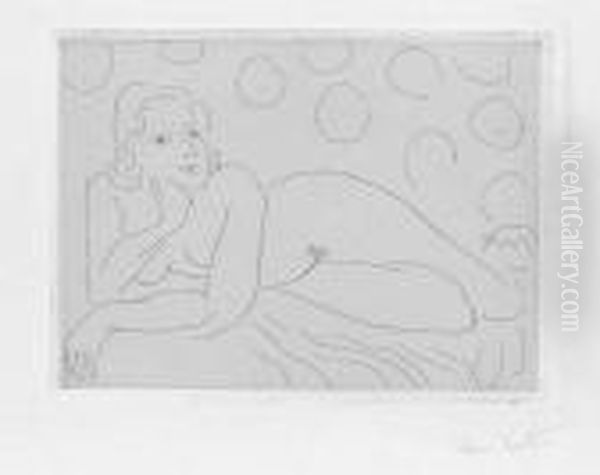Nu Allonge, Sur Fond A Motifs Circulaires. 1929. Oil Painting by Henri Matisse