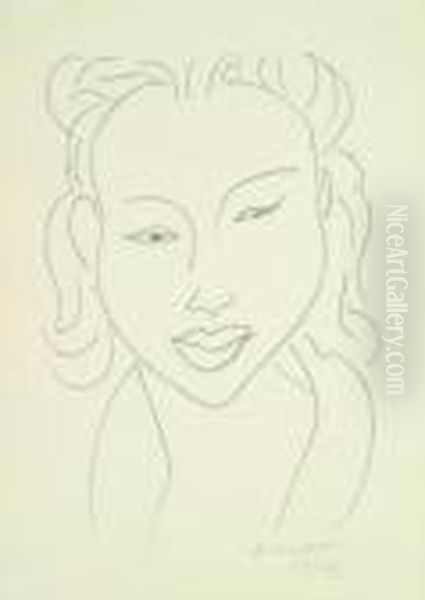 Chinoise Au Visage De Face. 1947 Oil Painting by Henri Matisse