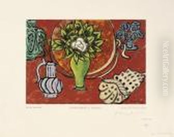 Nature Morte Au Magnolia, From Oil Painting by Henri Matisse