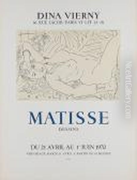 Dina Viery, Matisse Dessins, Paris 1970 Oil Painting by Henri Matisse