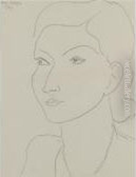 Portrait De Mademoiselle Jacqueline Leriche Oil Painting by Henri Matisse