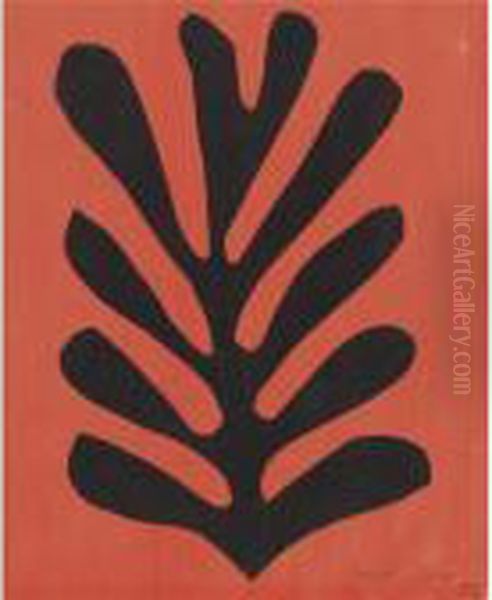 Feuille Noire Sur Fond Rouge Oil Painting by Henri Matisse