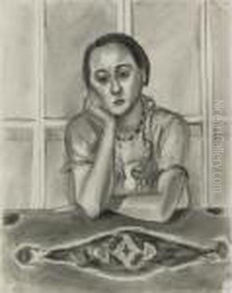 Figure Au Tapis Scutari Oil Painting by Henri Matisse