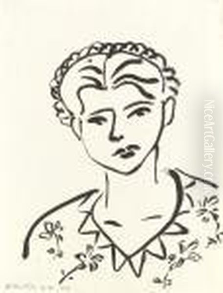 Femme, Robe A Fleurs Oil Painting by Henri Matisse