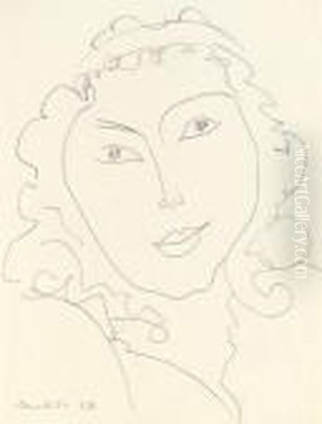 Tete, Cheveux Boucles Oil Painting by Henri Matisse
