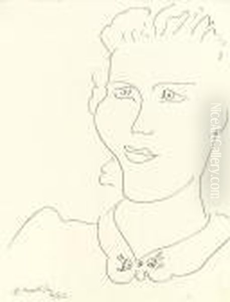 Tete De Femme, Col A Fleurs Oil Painting by Henri Matisse