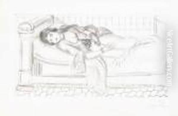 Orientale Sur Lit De Repos, Sol De Carreaux Rouges (d. 513) Oil Painting by Henri Matisse