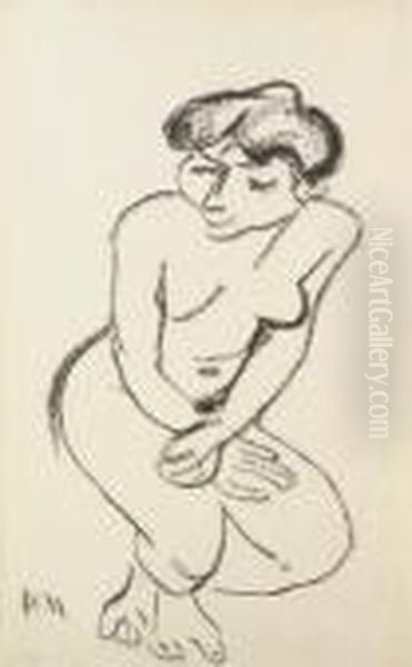 Nu Accroupi, Les Yeux Baissas Oil Painting by Henri Matisse