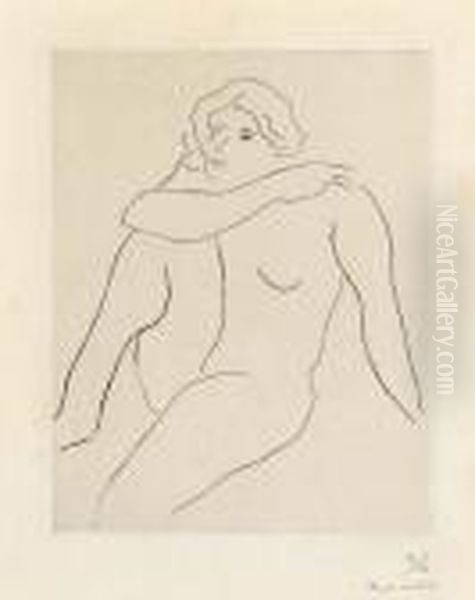 Nu Assis, Bras Droit Reposant Sur L'epaule Gauche Oil Painting by Henri Matisse
