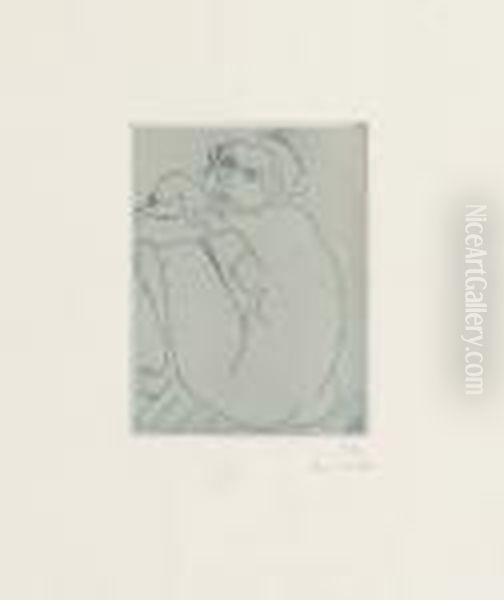 Accroupi Sur Banquette Rayae Oil Painting by Henri Matisse