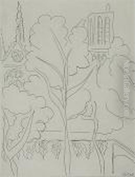 Trees Church Oil Painting by Henri Matisse