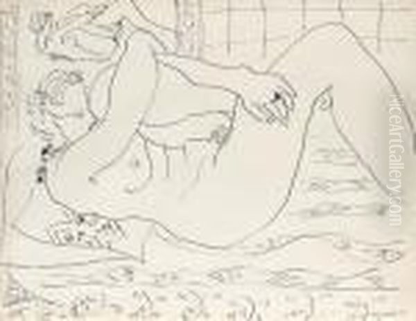 Nu Couche Au Miroir Oil Painting by Henri Matisse