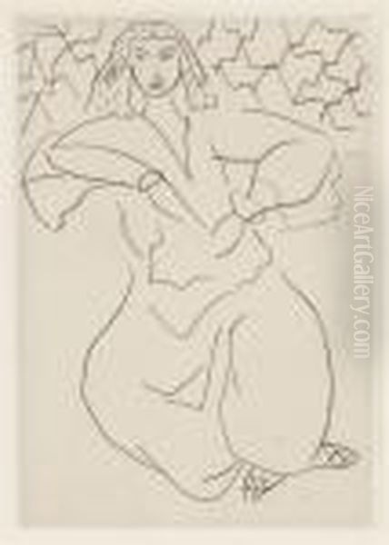 Orientale Assise, Voile Sur La Tete Oil Painting by Henri Matisse