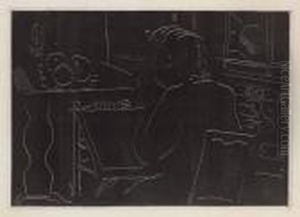 Jeune Femme Devant Une Table Garnie De Fruits Oil Painting by Henri Matisse